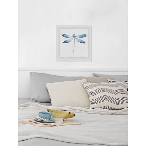 Unbranded 40 in. H x 40 in. W "Pastel Blue Dragonfly" by Marmont Hill Framed Printed Wall Art