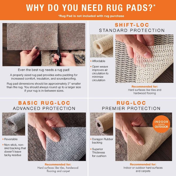 Nourison Shift-Loc 3 x 5 Rectangular PVC Non-Slip Rug Pad in the Rug Pads  department at
