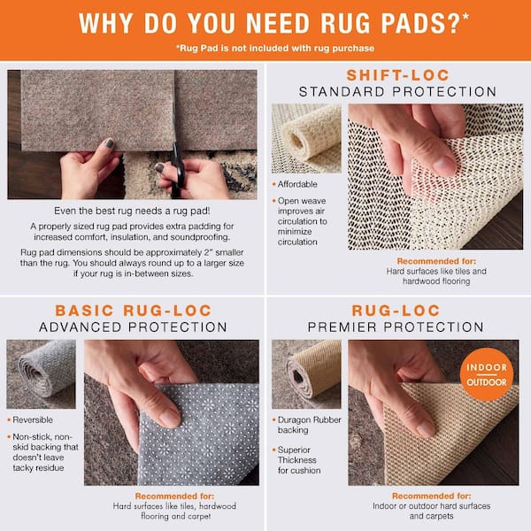 Nourison Basic Rug-Loc 3 X 5 (ft) Rectangular Recycled Synthetic Fiber Non-Slip  Rug Pad in the Rug Pads department at