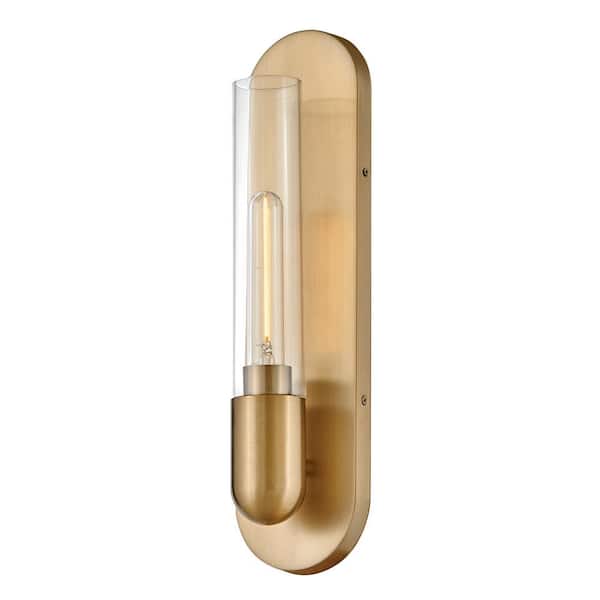 LARK - Tully 4.5 in. 1-Light Lacquered Brass Wall Sconce