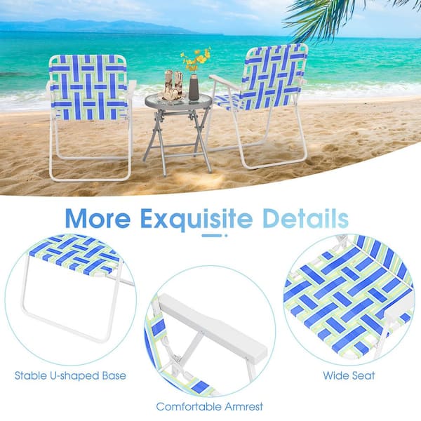 4 Pcs Folding Beach Chairs Low Seat Camping Beach Chair for Adults Mesh Back Beach Portable Chair with Cup Holder Carry Bag for Outdoor Lawn Picnic Be : Anglechic 4 Pcs Folding Camping Chairs with Cupholder