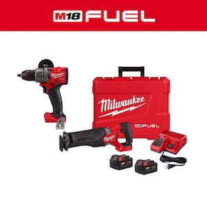M18 FUEL 18-Volt Lithium-Ion Brushless Cordless SAWZALL Reciprocating Saw Kit with 1/2 in. FUEL Hammer Drill