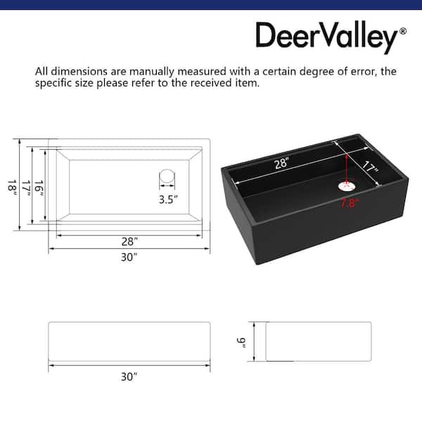 DEERVALLEY Dark Brown 30 in. Farmhouse Apron Front Single