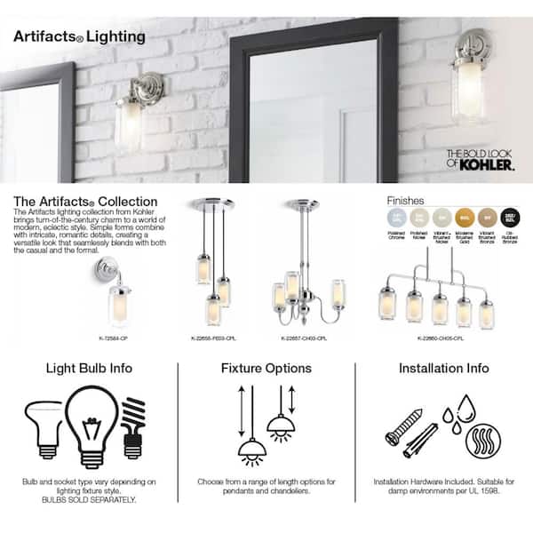 Artifacts 3-Light Brushed Moderne Brass Wall Sconce
