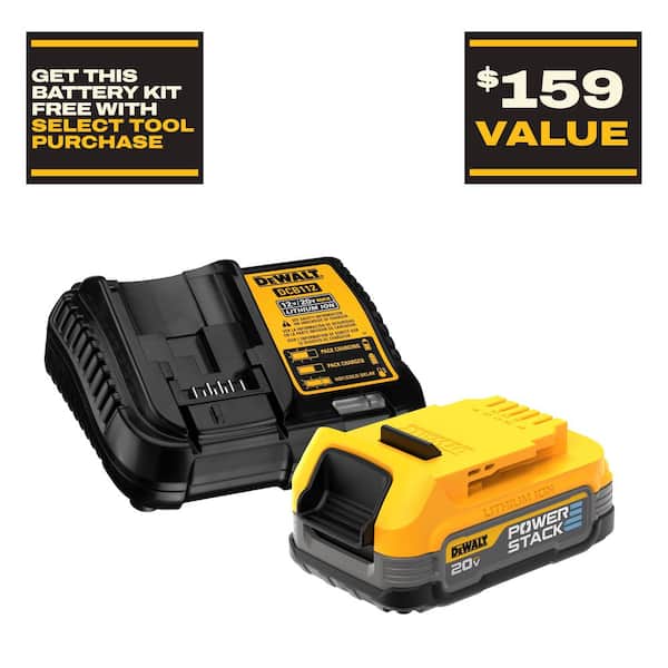 20V MAX POWERSTACK Lithium-Ion Compact Battery Starter Kit with 1.7 Ah Battery and Charger