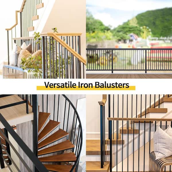 Wrought Iron Stair Balusters Satin Black Hollow Stair Part