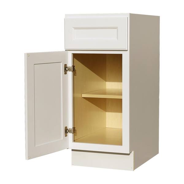 LIFEART CABINETRY LaPort Assembled 9x34.5x24 in. Base Cabinet with 1 Door and 1 Drawer in Classic White