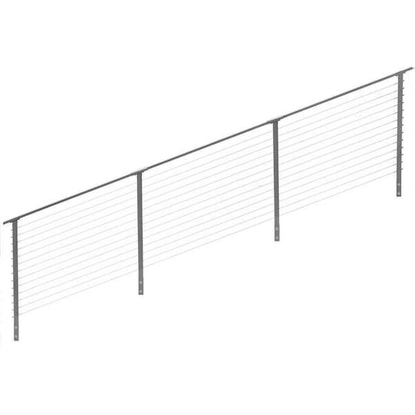 CityPost 18 ft. Stair Cable Railing, 42 in. Face Mount, Grey