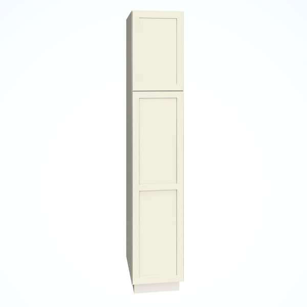 Quick Ship Cottage 18 in. W x 24 in. D x 93 in. H Assembled Plywood Shaker Pantry Kitchen Cabinet in Starlight