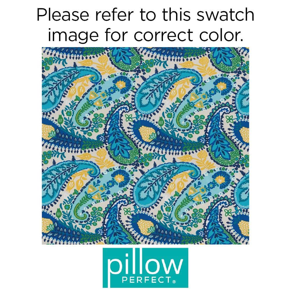 Amalia Paisley Blue 18.5" Square Outdoor Throw Pillows Set