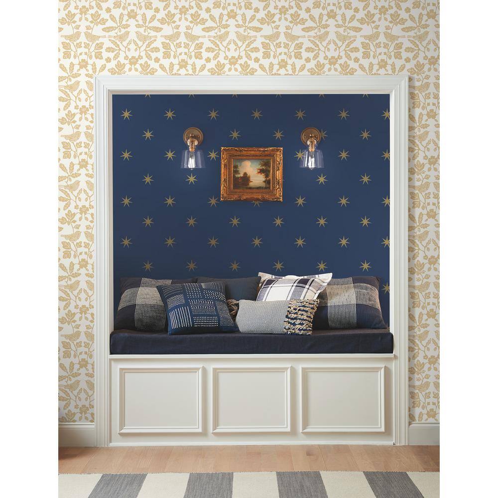 Ochre Yellow Damask Self-Adhesive Peel and Stick Wallpaper