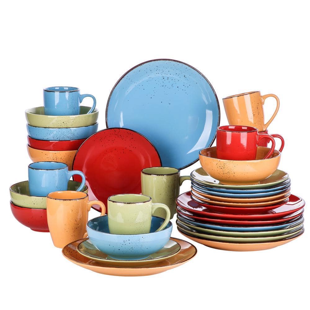 vancasso Navia Tropical Multi-colors 32-Piece Stoneware Dinnerware