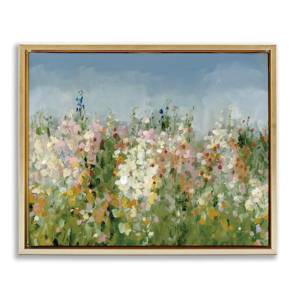 Speckled Tranquil Field by Danhui Nai Gold Floater Frame Nature Graphic Art Print 25 in. x 31 in.