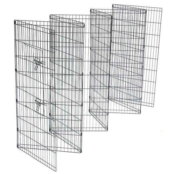 24"—48" Tall Wire Fence Pet Dog Cat Folding Exercise Yard 8 Panel Metal Play-Pen 