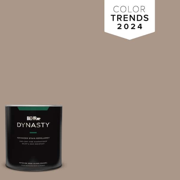 BEHR DYNASTY 1 qt. #N230-4 Chic Taupe One-Coat Hide Semi-Gloss Enamel Interior Stain-Blocking Paint and Primer