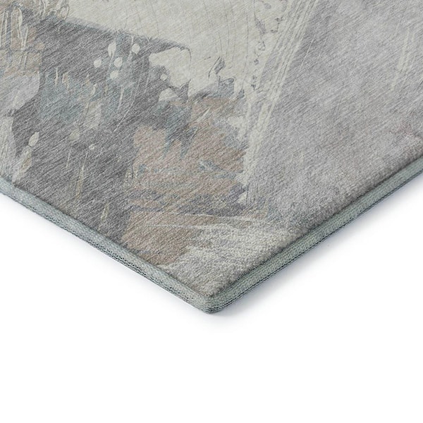 Mayfield Premium Machine Washable Abstract AMF1511 Putty 2 ft. x 3 ft. Area Rug