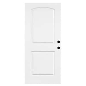 36 in. x 79 in. Premium White 2-Panel Arch Primed Steel Front Door Slab