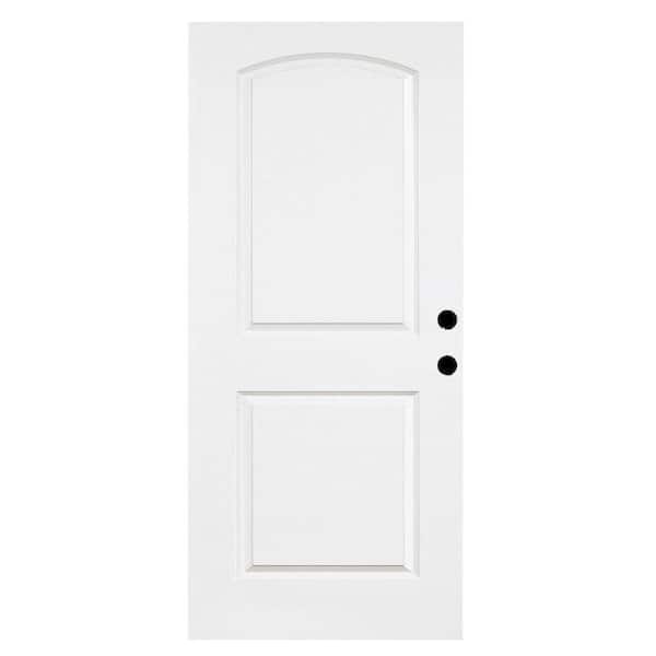 Steves & Sons 36 in. x 79 in. Premium White 2-Panel Arch Primed Steel Front Door Slab