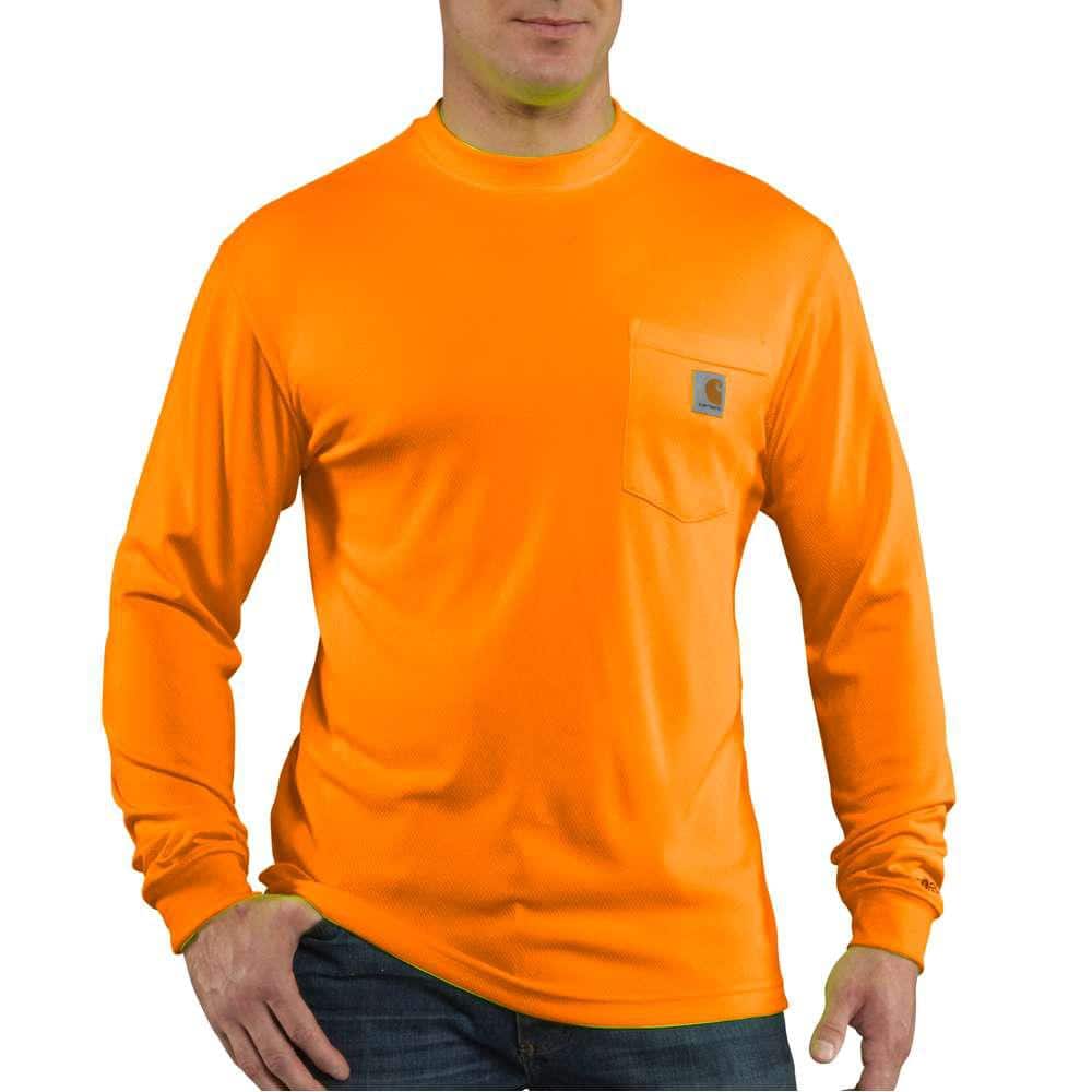 Carhartt Protective Regular XXX Brite Orange Polyester Long-Sleeve T-Shirt 100494-824 - The Home Depot