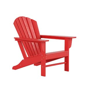 Mason Red Plastic Outdoor Patio Adirondack Chair, Fire Pit Chair