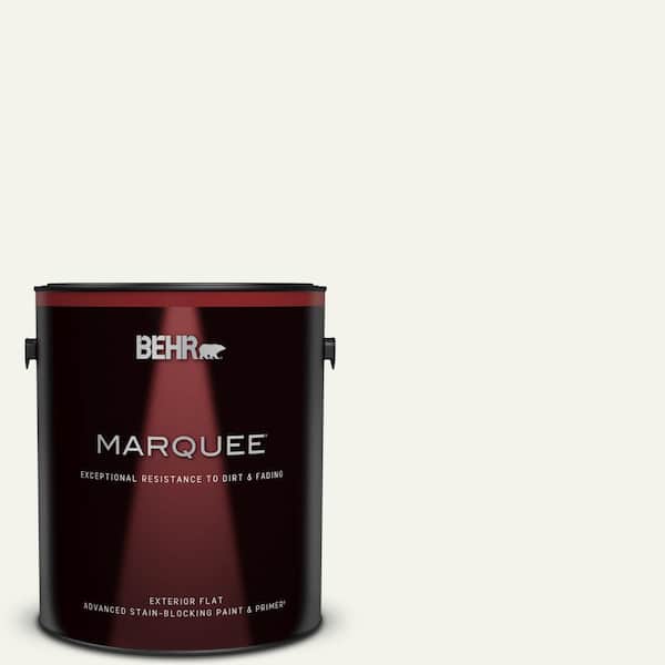 BEHR MARQUEE 1 gal. #W-F-600 Snow Fall Flat Exterior Paint & Primer