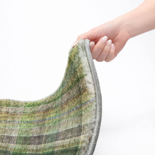 Dream Shag Premium Machine Washable Abstract ADS548 Green 2 ft. x 3 ft. Accent Rug