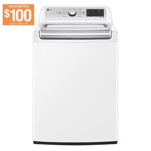 5.3 cu. ft. Large Capacity Smart Top Load Washer with 4-Way Agitator, NeveRust Drum, TurboWash3D in White
