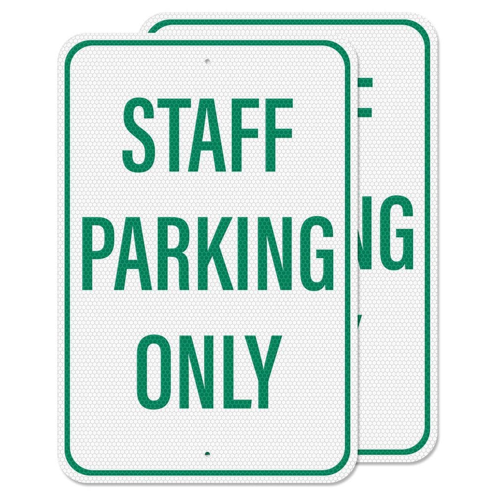 2 Pack 18 x 12 Inch Reflective Aluminum Staff Parking Sign Waterproof Laminated Metal Sign for Office Business price history on PriceWatchPro