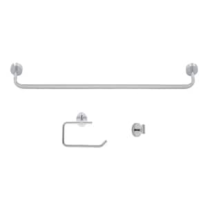 Amalfi 3-Piece 24-in. Towel Bar and Toilet Paper Holder Bathroom Hardware Set in Chrome