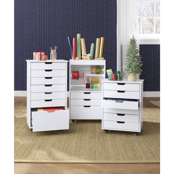 StyleWell White Color Inside and Outside Craft Storage with 2-File