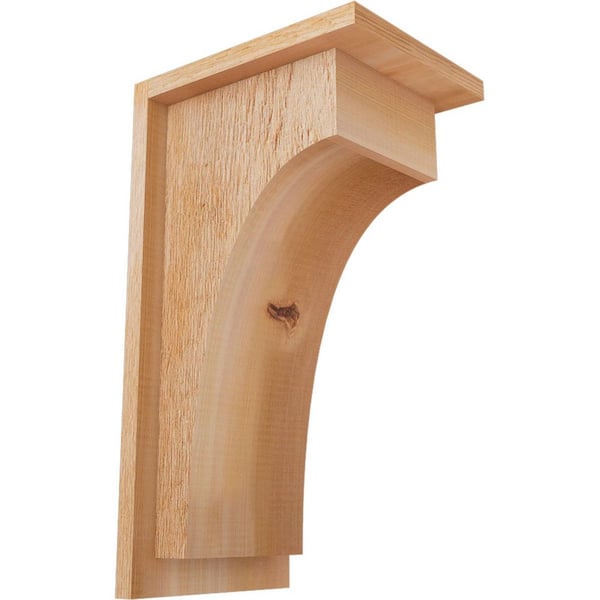 Ekena Millwork 8 in. x 10 in. x 18 in. Huntington Rough Sawn Western Red Cedar Corbel with Backplate