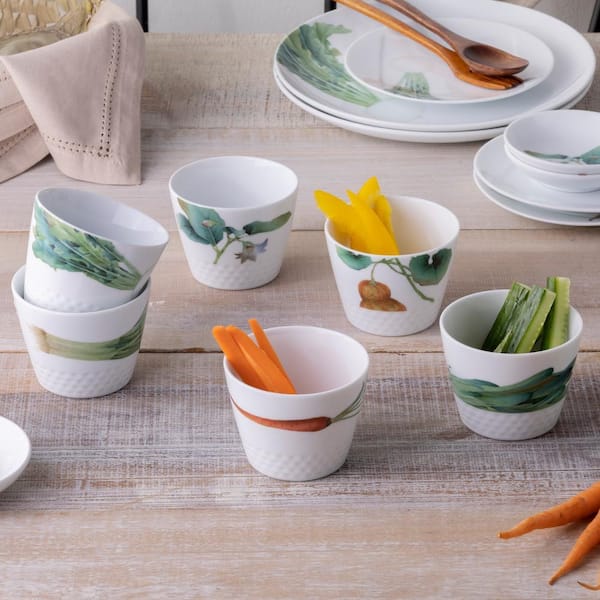 Noritake Kyoka Shunsai 3.5 in., 7 fl. Oz. White Porcelain Assorted