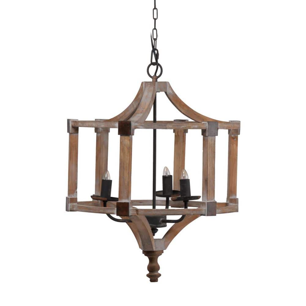 Basdien Rustic 3-Light Weathered Brow...