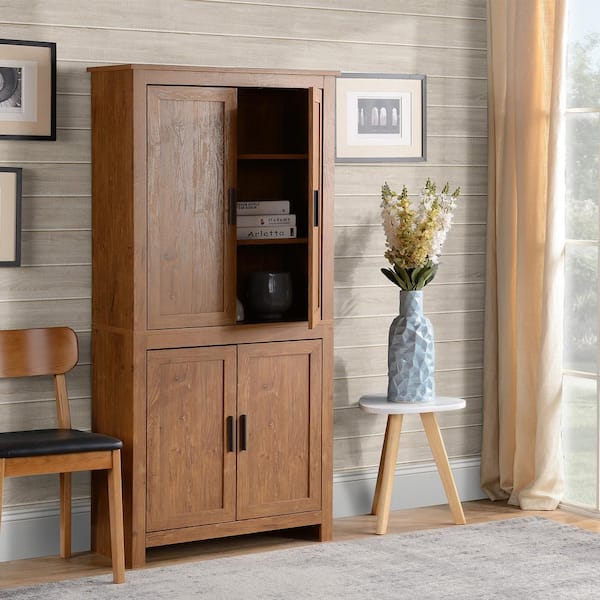 Wooden Kitchen Pantry Storage Cabinet Cupboard Sideboard With Adjustable Shelves 