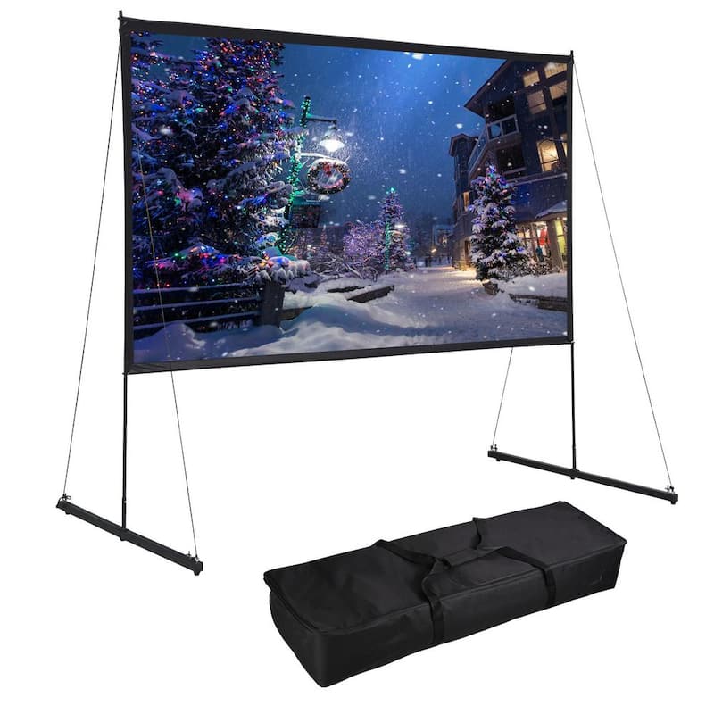 150 in. Diagonal Portable Detachable Projector Screen with Stand