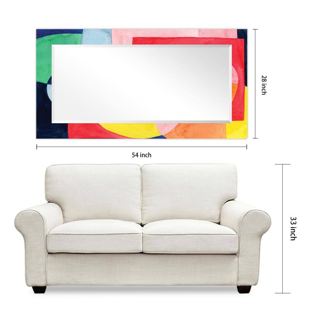 Colorful Rectangular Frameless Decorative Wall Mirror