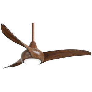 Light Wave 44 in. LED Indoor Distressed Koa Ceiling Fan with Light and Remote Control