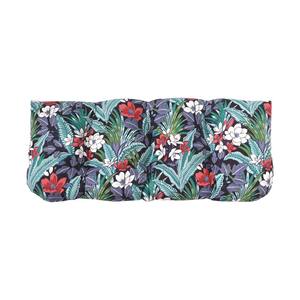 18 in. x 42 in. x 5 in. Tufted Rectangular Outdoor Settee Cushion in Teagan Tropical
