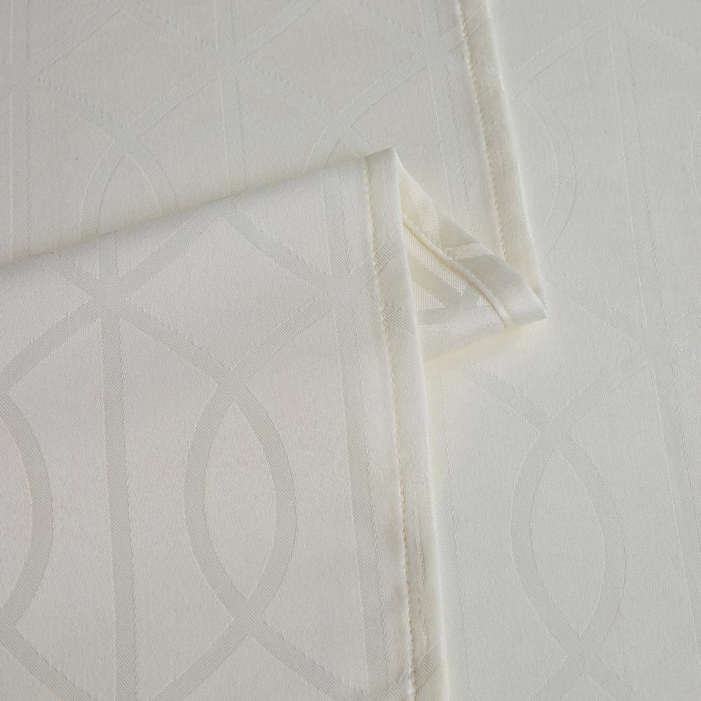 Ivory Jacquard Teflon Treated Rectangular Tablecloth, 60 x 120 Inch