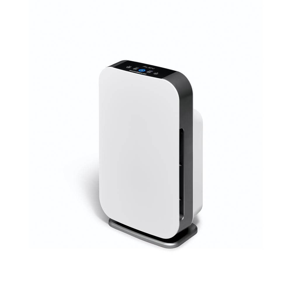 White HEPA Tower Air Purifier with Silver Filter
