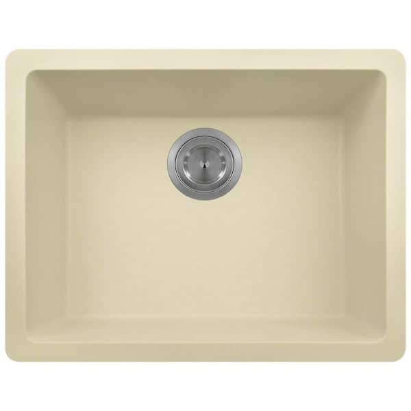 Polaris Sinks Undermount Granite 22 in. Single Bowl Kitchen Sink in Beige