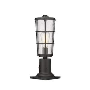 Helix 17 .25 in. 1-Light Black Aluminum Hardwired Outdoor Weather Resistant Pier Mount Light with No Bulb Included