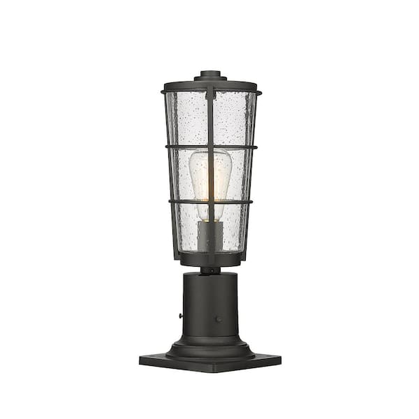 Unbranded Helix 17 .25 in. 1-Light Black Aluminum Hardwired Outdoor Weather Resistant Pier Mount Light with No Bulb Included