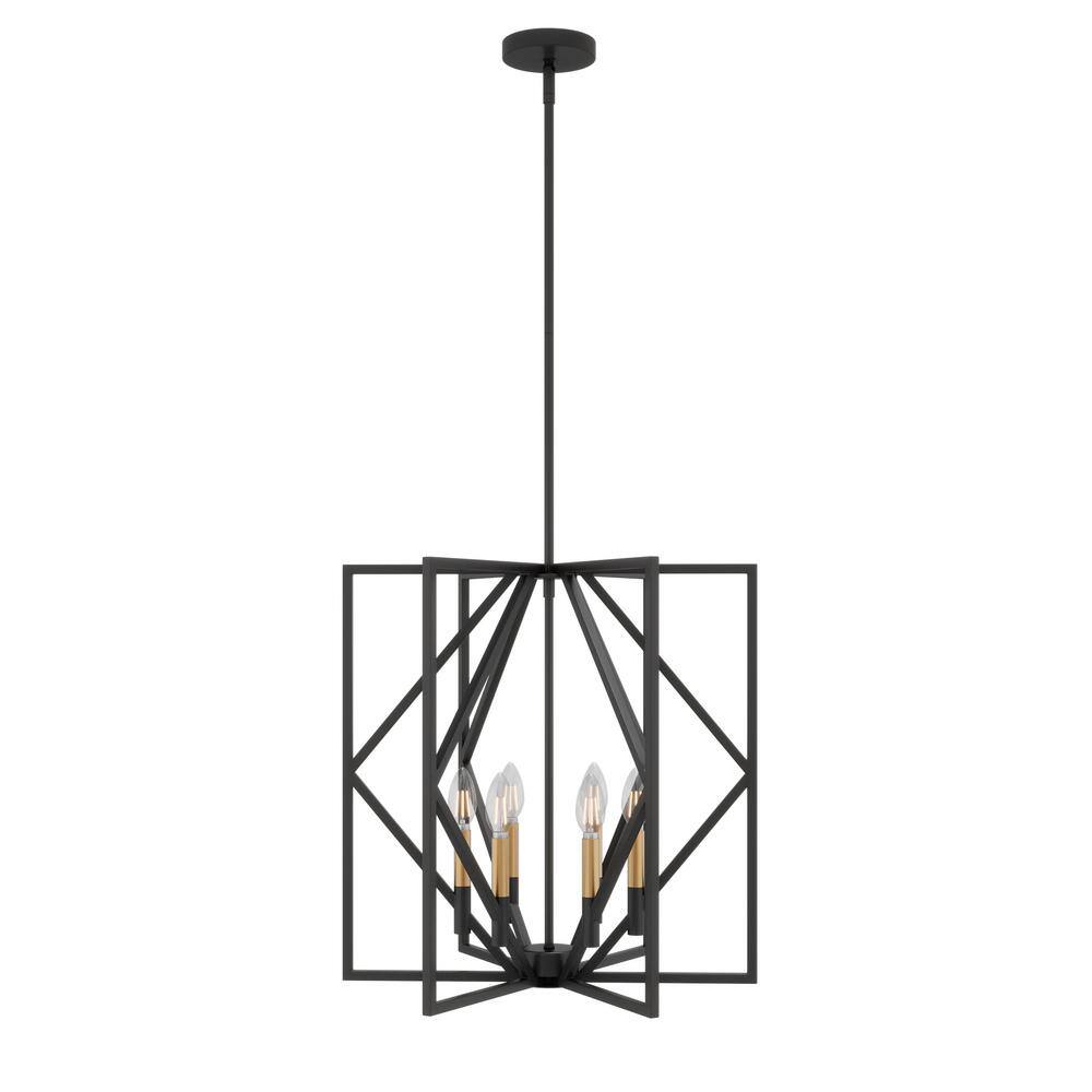 aiwen 20.9 in. 6Light Vintage Black Lantern Chandelier CandleStyle
