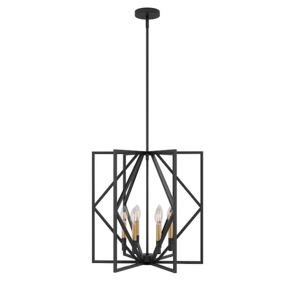 aiwen 20.9 in. 6-Light Vintage Black Lantern Chandelier Candle-Style Adjustable Ceiling Hanging Light