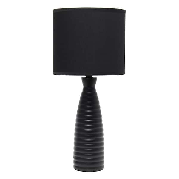 Simple Designs 20.25 in. Black Alsace Bottle Table Lamp