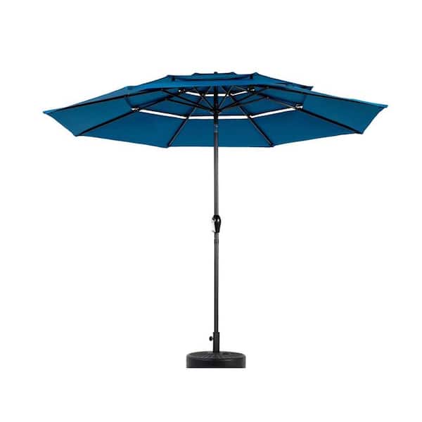 13 ft patio umbrella with crank Tangkula 13FT Double-sided Patio Umbrella with Solar Lights, Large Twin Table Umbrella with Crank Handle, Orange