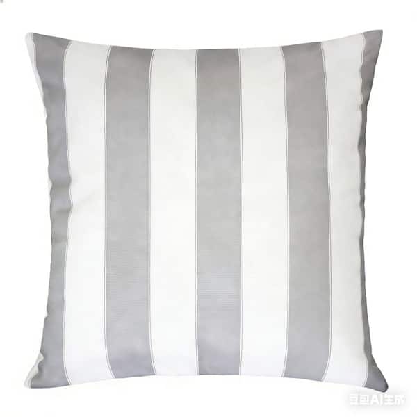 Bailey Gray Square Outdoor Throw Pillow