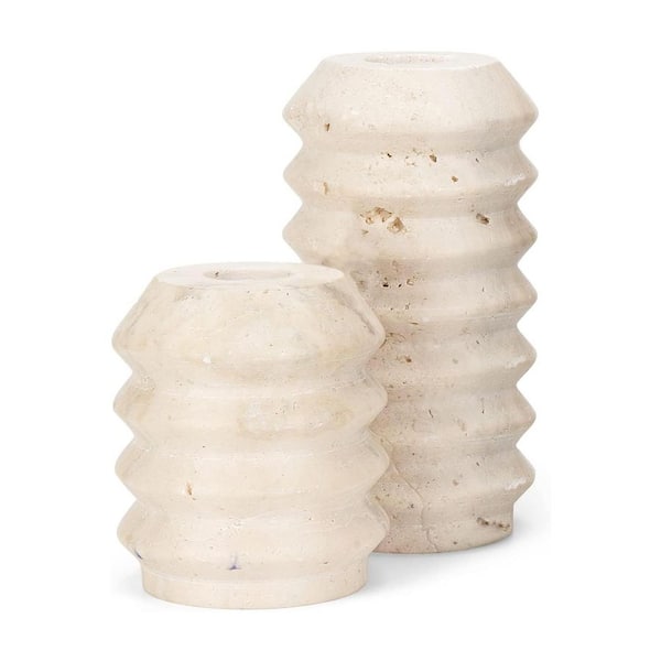 Unbranded White Marble Taper Candle Holder 2-Pack