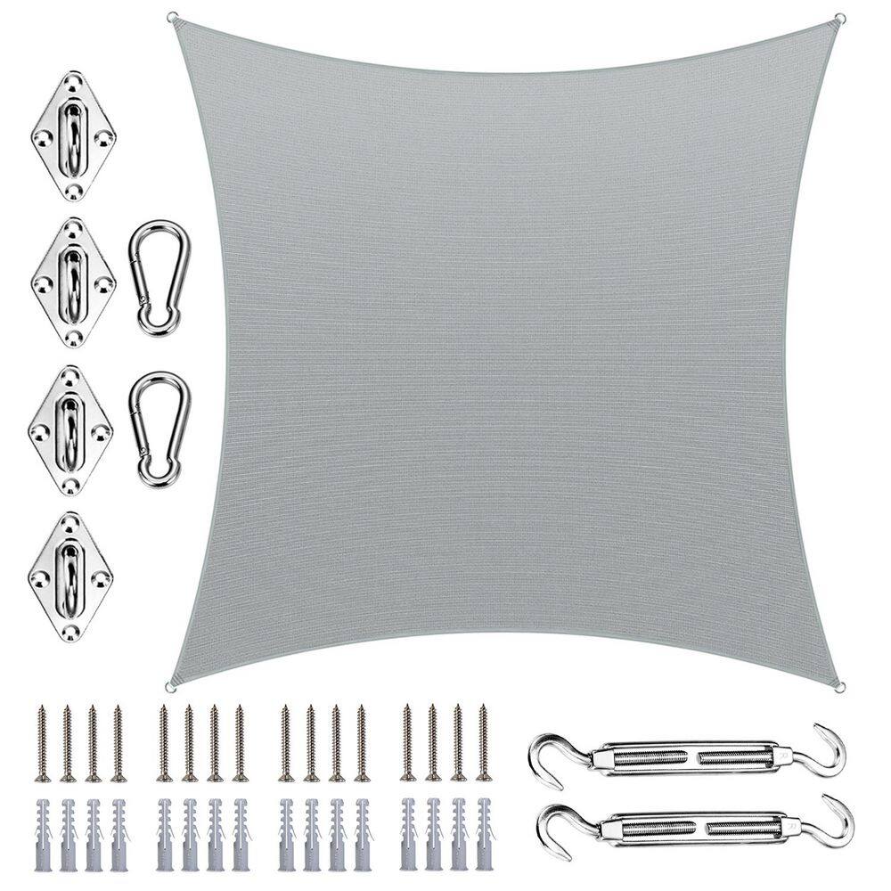 8 ft. x 12 ft. Rectangle Sun Shade Sail with Hardware Kit-Grey price history on PriceWatchPro